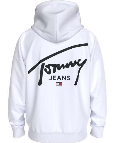 SUDADERA CAPUCHA TOMMY JEANS MAN REGULAR ENTRY GRAPHIC HOODIE EXT WHITE