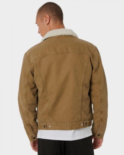 CAZADORA TYPE 3 SHERPA TRUCKER WASHED COUGAR CANVAS