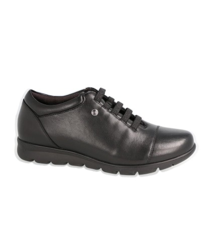 ZAPATO CASUAL CIERRE CORDONES PIEL/MATERIAL NEGRO