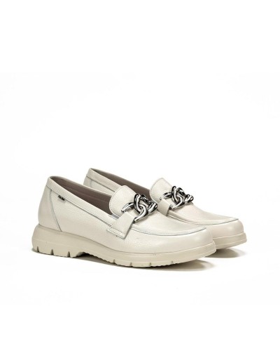 MOCASIN CASUAL MODELO GLADIS PIEL INDIOS BLANCO