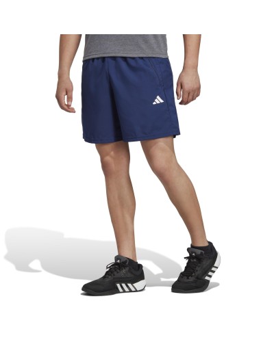 PANTALÓN CORTO MEDIUM CREMALLERAS TRAIN ESSENTIALS WOVEN TRAINING DARK BLUE/WHITE