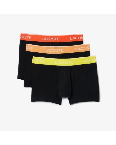 PACK 3 CALZONCILLOS LACOSTE TRUNK NEGRO / NARANJA / AMARILLO / NARANJA