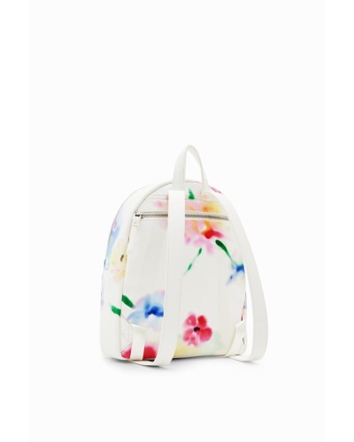 MOCHILA LIQUID FLOWER MOMBASA MINI BLANCO ROTO