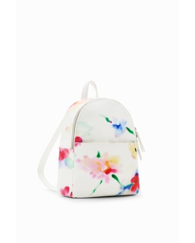 MOCHILA LIQUID FLOWER MOMBASA MINI BLANCO ROTO