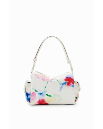 BOLSO LIQUID FLOWER HABANA BLANCO ROTO