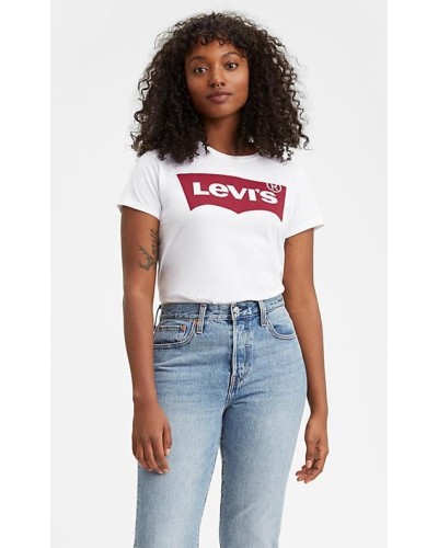 CAMISETA MANGA CORTA LEVI’S WOMENS LOGO PERFECT T-SHIRT LARGE BATWING WHITE