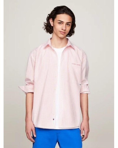 CAMISA MANGA LARGA TOMMY JEANS MAN RELAXED CLASSIC SHIRT TICKLED PINK STRIPE