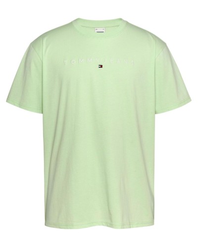 CAMISETA MANGA CORTA TOMMY JEANS MAN REGULAR LINEAR LOGO TEE EXT OPAL GREEN