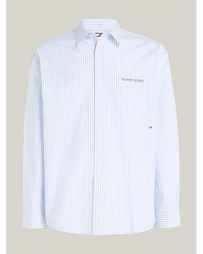 CAMISA MANGA LARGA TOMMY JEANS MAN RELAXED CLASSIC SHIRT MODERATE BLUE STRIPE