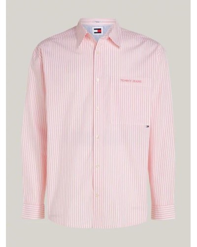 CAMISA MANGA LARGA TOMMY JEANS MAN RELAXED CLASSIC SHIRT TICKLED PINK STRIPE