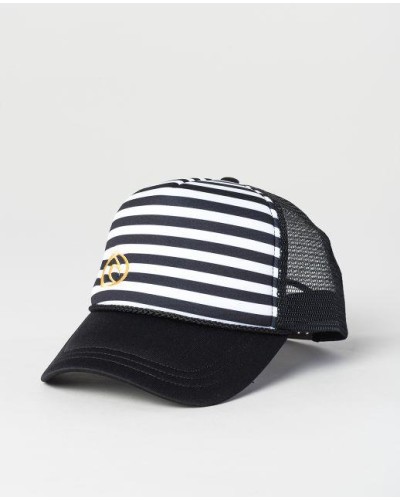 GORRA ICONIC STRIPE TRUCKER BLACK/WHITE