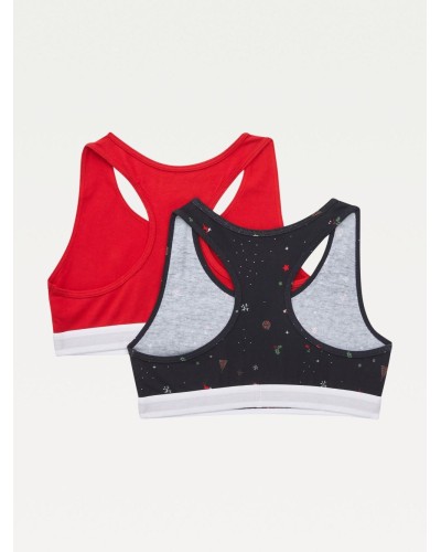 PACK 2 SUJETADOR TOP 2P BRALETTE PRINT FESTIVE SCATTER/PRIMARY RED