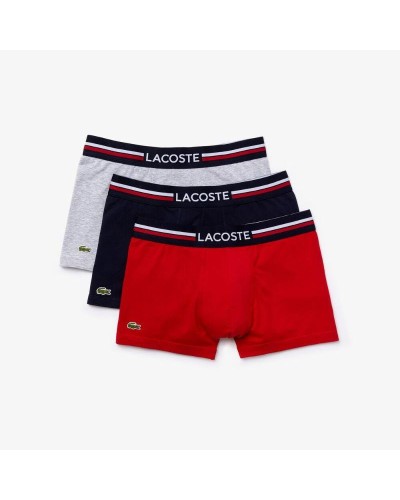 BOXER 3 PACKS TRUNK 95% ALGODÓN 5% ELASTANO AZUL MARINO/GRIS VIGORÉ/ROJO