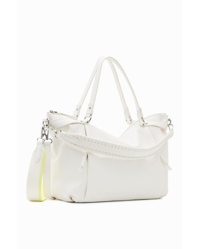 BOLSO BAG_HALF LOGO 23_LIBIA 2.0 100% POLIURETANO BLANCO