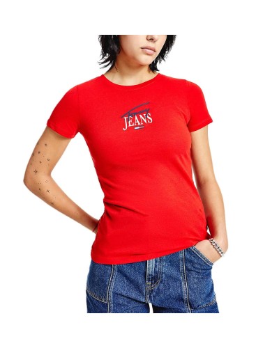 CAMISETA ESSENTIAL CON LOGO Y CORTE SKINNY 60 % algodón orgánico, 40 % poliéster deep crimson