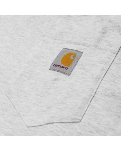 CAMISETA MANGA LARGA L/S Pocket T-Shirt 100%Cotton Single Jersey Ash Heather