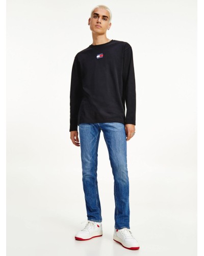 SUDADERA TJM LS TOMMY BADGE TEE BLACK