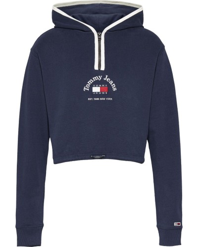 SUDADERA CAPUCHA TJW CROP TIMELESS TOMMY 1 HOODIE TWILIGHT NAVY