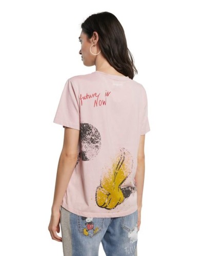 CAMISETA MANGA CORTA OK MICKEY 100% ALGODON CANDY PINK