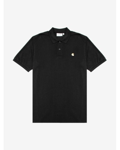 POLO MANGA CORTA S/S Chase Pique Polo 100% Cotton Pique 7.1 oz Black/Gold