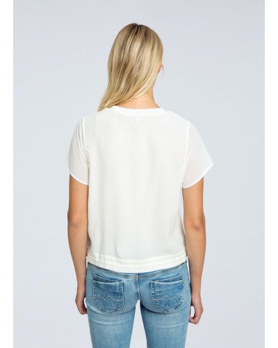 BLUSA MANGA CORTA GRACIELLA 55% VISCOSA 45% RAYON OFF WHITE