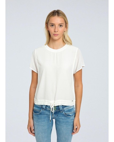 BLUSA MANGA CORTA GRACIELLA 55% VISCOSA 45% RAYON OFF WHITE