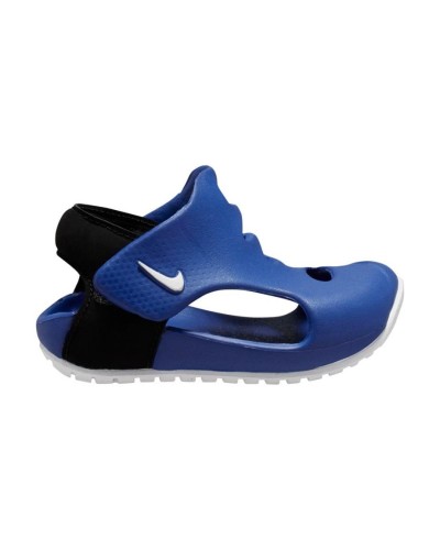 CHANCLA NIKE SUNRAY PROTECT 3 AZUL/NEGRO MATERIALES FLEXIBLES CORREAS DE GANCHO Y LAZO AMORTIGUACIÓN DE ESPUMA DISEÑO LIGERO Y D