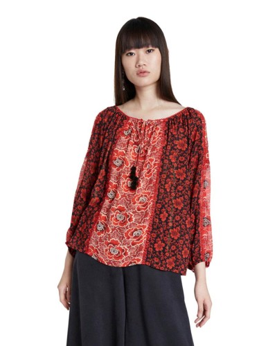 BLUSA MANGA LARGA ROSAL BURGUNDY