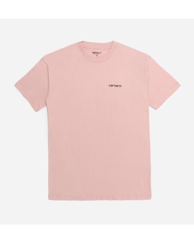 CAMISETA MANGA CORTA W´ S/S SCRIPT EMBROIDERY T-SHIRT 100% COTTON SINGLE JERSEY 150G/M2 FROSTED PINK/BLACK