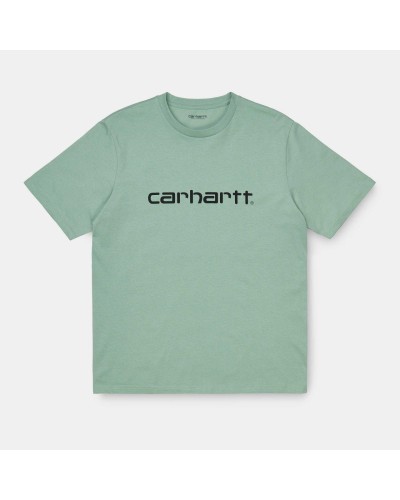 CAMISETA MANGA CORTA W´ S/S SCRIPT T-SHIRT 100% COTTON SINGLE JERSEY 150G/M2 FROSTED GREEN/BLACK