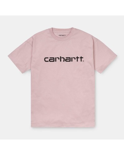 CAMISETA MANGA CORTA W´ S/S SCRIPT T-SHIRT 100% COTTON SINGLE JERSEY 150G/M2 FROSTED PINK/BLACK