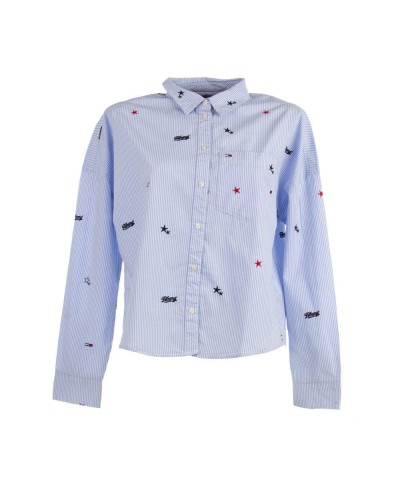 CAMISA MANGA LARGA TJW CRITTER PRINT SHIRT 100% ORGANICALLY GROWN COTTON MODERATE BLUE / WHITE