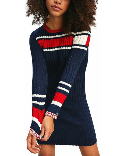 VESTIDO TJW SWEATER DRESS 80% COTTON 20% ACRYLIC NAVY