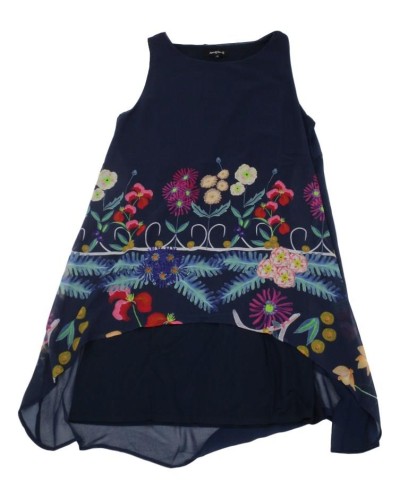 VESTIDO POLYESTER/ELASTANE VEST_CARNEGIE AZUL TINTA