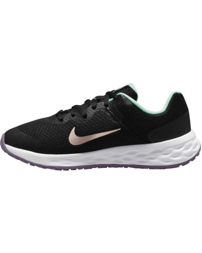 DEPORTIVO RUNNING Nike Revolution 6 Little Kids´Shoe Plantilla espuma suela de goma 100 % poliéster reciclado NEGRO/BRONCE