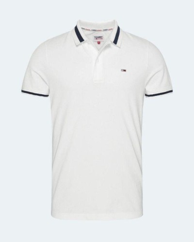 POLO MANGA CORTA TJM TIPPED STRETCH POLO 97% ALGODÓN ORGÁNICO 3% ELASTANO WHITE