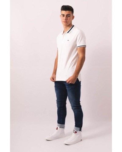 POLO MANGA CORTA TJM TIPPED STRETCH POLO 97% ALGODÓN ORGÁNICO 3% ELASTANO WHITE