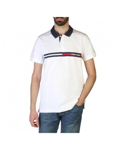 POLO MANGA CORTA TJM REG CHEST FLAG POLO 97% ALGODÓN ORGÁNICO 3% ELASTANO WHITE