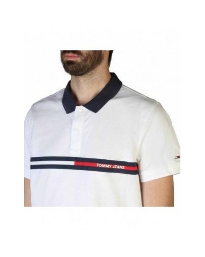 POLO MANGA CORTA TJM REG CHEST FLAG POLO 97% ALGODÓN ORGÁNICO 3% ELASTANO WHITE