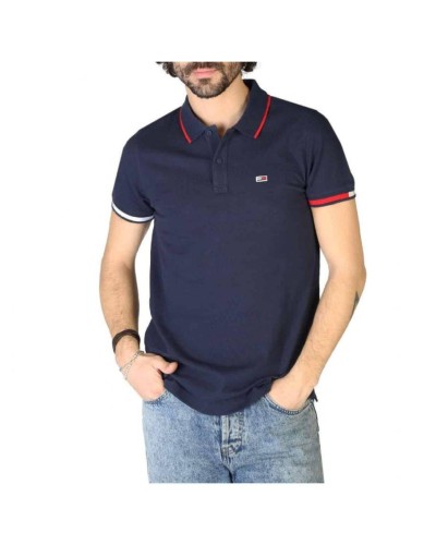 POLO MANGA CORTA TJM REG FLAG CUFFS POLO 100% ALGODÓN ORGÁNICO AJUSTE REGULAR TWILIGHT NAVY