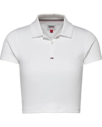 POLO MANGA CORTA TJW ESSENTIAL CROPPED RIB POLO WHITE