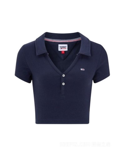 POLO MANGA CORTA TJW WSSENTIAL V-NECK POLO TWILIGHT NAVY