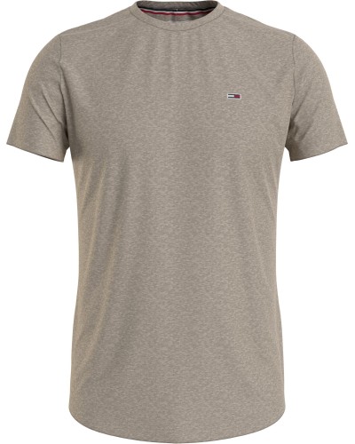 CAMISETA MANGA CORTA TJM SLIM JASPE C NECK 50% ALGODÓN ORGÁNICO 50% POLIÉSTER CLASSIC BEIGE