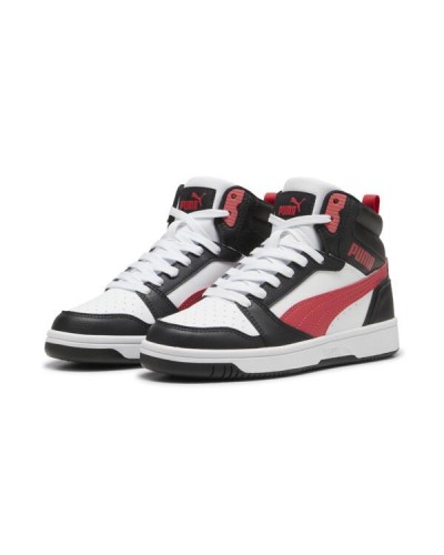 DEPORTIVO PUMA REBOUND V6 MID JUNIOR NEGRO / BLANCO / ROJO