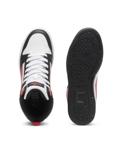 DEPORTIVO PUMA REBOUND V6 MID JUNIOR NEGRO / BLANCO / ROJO