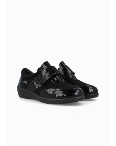 ZAPATO CUÑA PIEL NEGRO