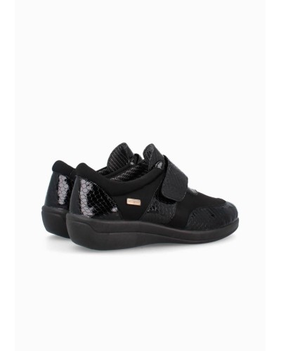 ZAPATO CUÑA PIEL NEGRO