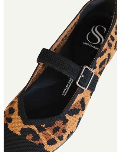 BAILARINA CO. BELLA REC. ANIMAL PRINT CUERO / NEGRO