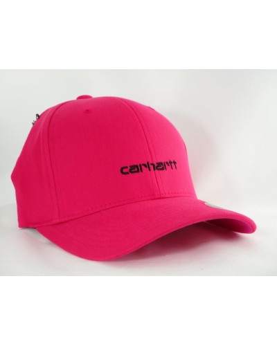 GORRA SCRIPT CAP 98/2 % COTTON/SPANDEX BRUSHED TWILL, 11.7 OZ RUBY PINK/BLACK