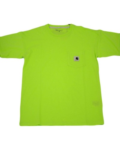 CAMISETA MANGA CORTA W S/S CARRIE POCKET T-SHIRT 100% COTTON SINGLE JERSEY, 125 G LIME/ASH HEATHER